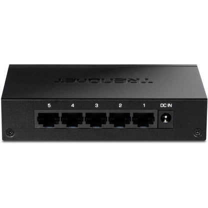 Alternate-Image4 Image for TRENDnet 5-Port Gigabit Desktop Switch, TEG-S51, 5 x Gigabit RJ-45 Ports, 10Gbps Switching Capacity, Fanless Design, Metal Enclosure, Lifetime Protection, Black