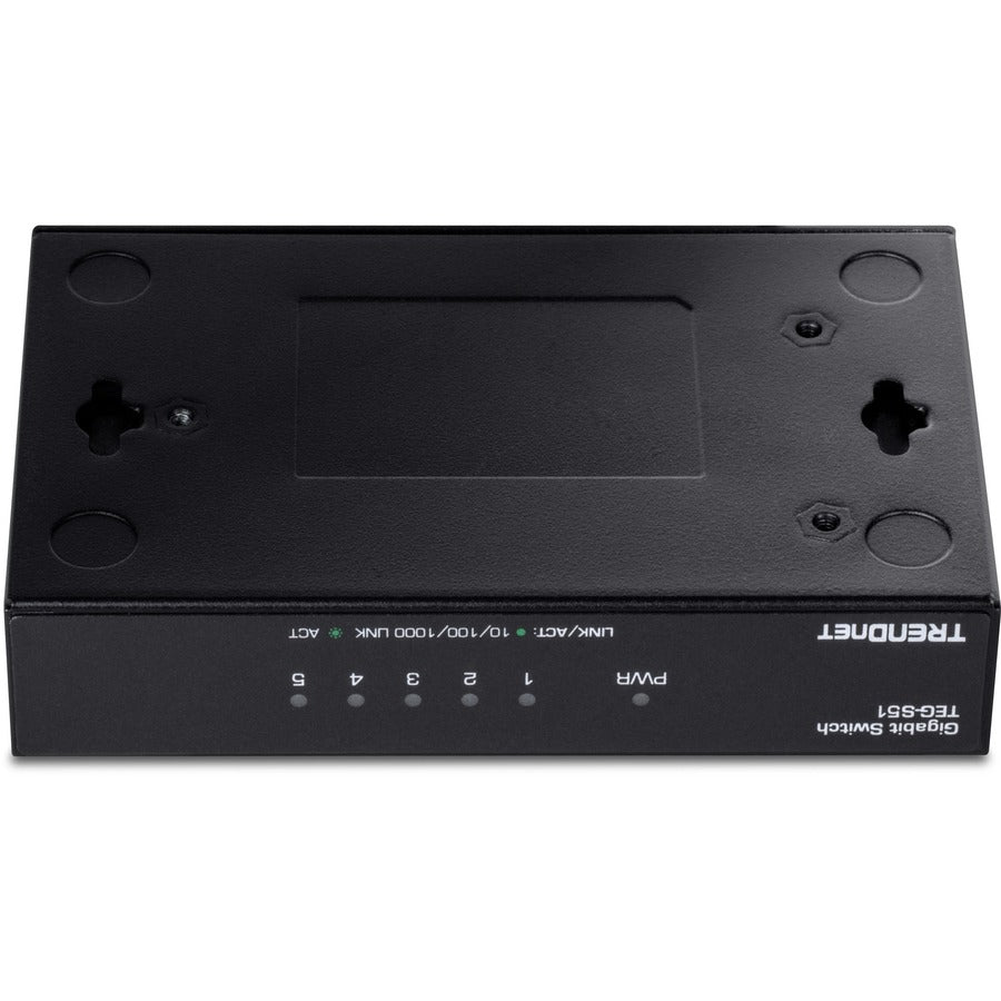 Alternate-Image2 Image for TRENDnet 5-Port Gigabit Desktop Switch, TEG-S51, 5 x Gigabit RJ-45 Ports, 10Gbps Switching Capacity, Fanless Design, Metal Enclosure, Lifetime Protection, Black
