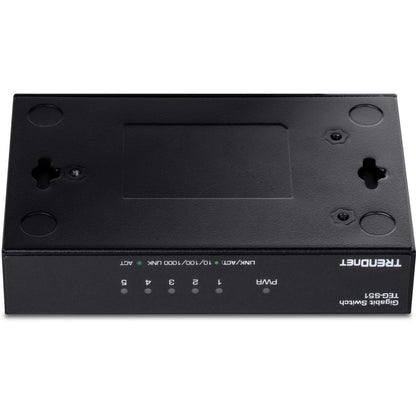Alternate-Image2 Image for TRENDnet 5-Port Gigabit Desktop Switch, TEG-S51, 5 x Gigabit RJ-45 Ports, 10Gbps Switching Capacity, Fanless Design, Metal Enclosure, Lifetime Protection, Black