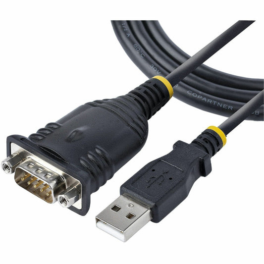 Main Image for StarTech.com 3ft (1m) USB to Serial Cable, DB9 Male RS232 to USB Converter, USB to Serial Adapter, COM Port Adapter with Prolific IC