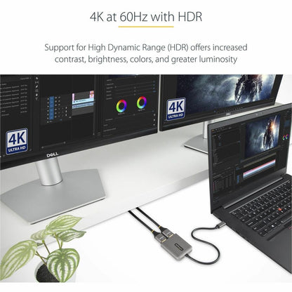 Alternate-Image3 Image for StarTech.com USB-C to Dual HDMI Adapter, USB Type-C Multi-Monitor MST Hub, Dual 4K 60Hz HDMI Laptop Display Extender / Splitter, Windows