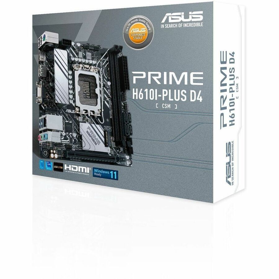 Alternate-Image6 Image for Asus Prime PRIME H610I-PLUS D4-CSM Desktop Motherboard - Intel H610 Chipset - Socket LGA-1700 - Mini ITX