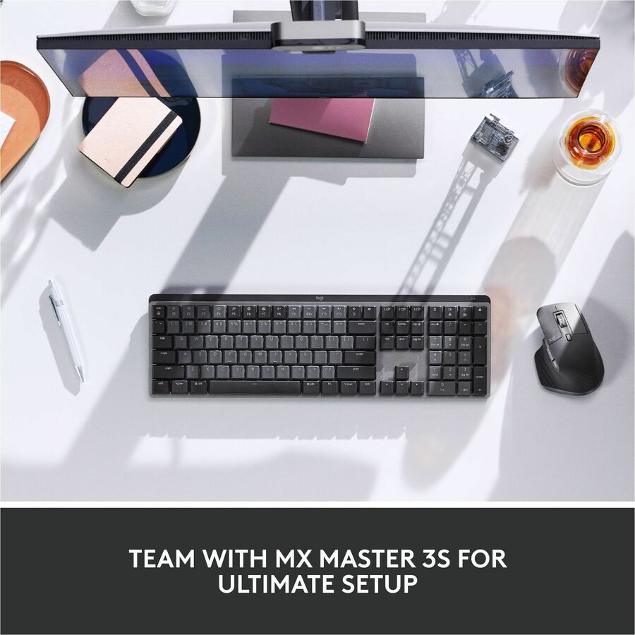 Alternate-Image9 Image for Logitech MX Mechanical Wireless Illuminated Performance Keyboard, Tactile Quiet Switches, Bluetooth, Graphite