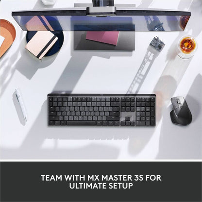 Alternate-Image9 Image for Logitech MX Mechanical Wireless Illuminated Performance Keyboard, Tactile Quiet Switches, Bluetooth, Graphite