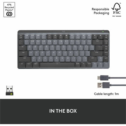 Alternate-Image1 Image for Logitech MX Mechanical Mini Wireless Illuminated Keyboard, Tactile Quiet Switches, Backlit, Bluetooth, USB-C