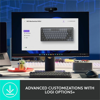 Alternate-Image6 Image for Logitech MX Mechanical Mini Wireless Illuminated Keyboard, Tactile Quiet Switches, Backlit, Bluetooth, USB-C