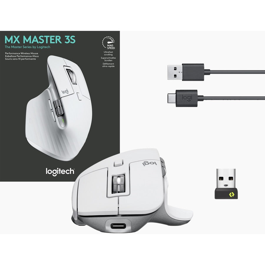 Alternate-Image9 Image for Logitech MX Master 3S - Wireless Performance Mouse with Ultra-fast Scrolling, Ergo, 8K DPI, Track on Glass, Bluetooth, Pale Grey