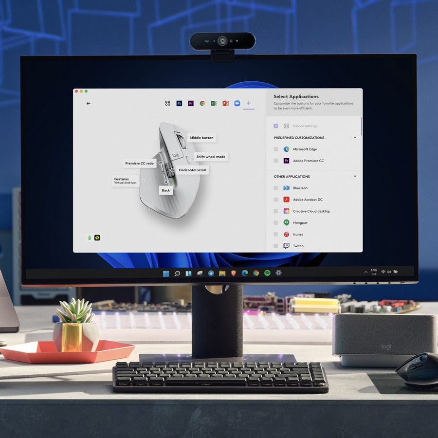 Alternate-Image4 Image for Logitech MX Master 3S - Wireless Performance Mouse with Ultra-fast Scrolling, Ergo, 8K DPI, Track on Glass, Bluetooth, Pale Grey