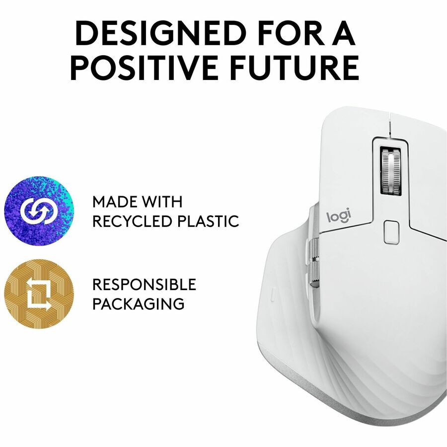 Alternate-Image2 Image for Logitech MX Master 3S - Wireless Performance Mouse with Ultra-fast Scrolling, Ergo, 8K DPI, Track on Glass, Bluetooth, Pale Grey