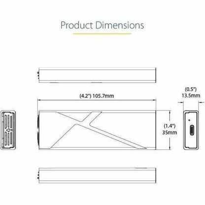 Alternate-Image7 Image for StarTech.com USB-C 10Gbps to M.2 NVMe or M.2 SATA SSD Enclosure, Tool-free M.2 PCIe/SATA SSD Aluminum Enclosure, USB-C & USB-A Host Cables