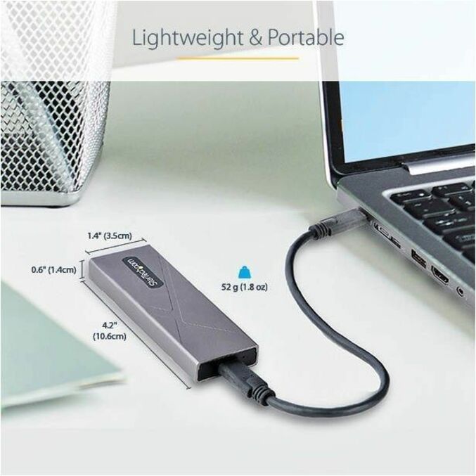 Alternate-Image5 Image for StarTech.com USB-C 10Gbps to M.2 NVMe or M.2 SATA SSD Enclosure, Tool-free M.2 PCIe/SATA SSD Aluminum Enclosure, USB-C & USB-A Host Cables
