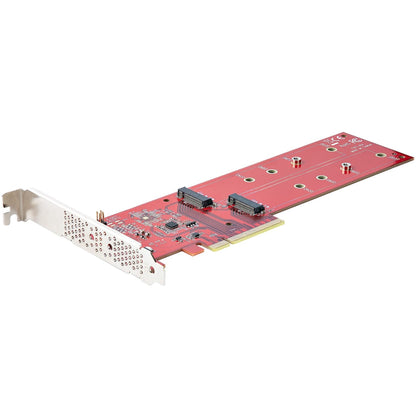 Main Image for StarTech Dual M.2 PCIe SSD Adapter Card, PCIe x8 / x16 to Dual NVMe/AHCI M2 SSDs, PCI Express 4.0, PC/Linux, Bifurcation Required, TAA