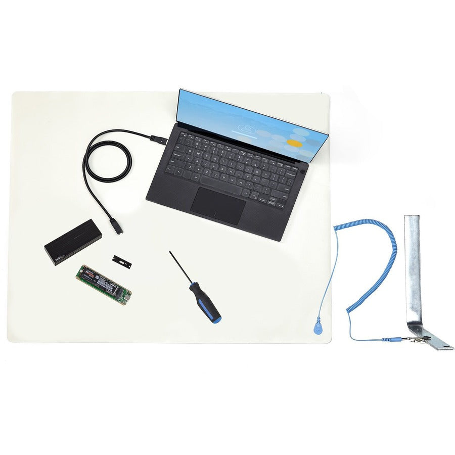 Alternate-Image6 Image for StarTech 11x18in Anti Static Mat, ESD Mat for Electronics Repair on Tables or Desks, Flexible Work Pad, Detachable Grounding Wire, TAA