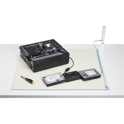 Alternate-Image7 Image for StarTech 11x18in Anti Static Mat, ESD Mat for Electronics Repair on Tables or Desks, Flexible Work Pad, Detachable Grounding Wire, TAA