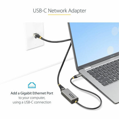 Alternate-Image1 Image for StarTech.com USB-C to Ethernet Adapter, 10/100/1000 Mbps, Gigabit Network Adapter, ASIX AX88179A, 1ft/30cm Cable, Windows/macOS/Linux