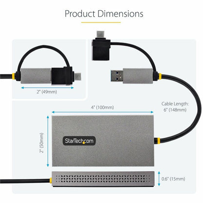 Alternate-Image6 Image for StarTech.com USB to Dual HDMI Adapter, USB A/C to 2x HDMI Displays (1x 4K30, 1x 1080p), USB 3.0 to HDMI Converter, 4in/11cm Cable, Win/Mac