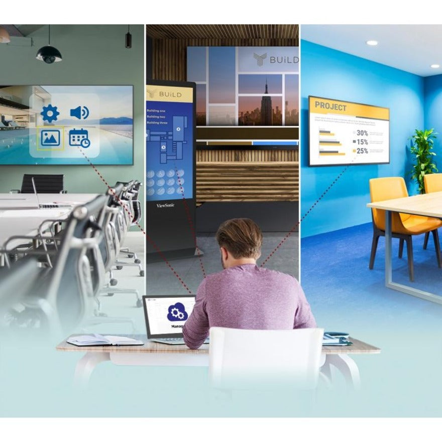 Alternate-Image7 Image for ViewSonic CDE7512 75" 4K UHD Commercial Display with VESP, Wireless Screen Sharing, USB Wi-Fi Capabilities, RJ45, HDMI, USB C