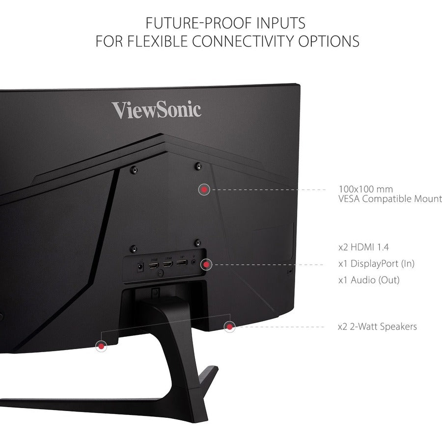 Alternate-Image9 Image for ViewSonic OMNI VX2418C 24 Inch 1080p 1ms 165Hz Curved Gaming Monitor with AMD FreeSync Premium, Eye Care, HDMI and DisplayPort