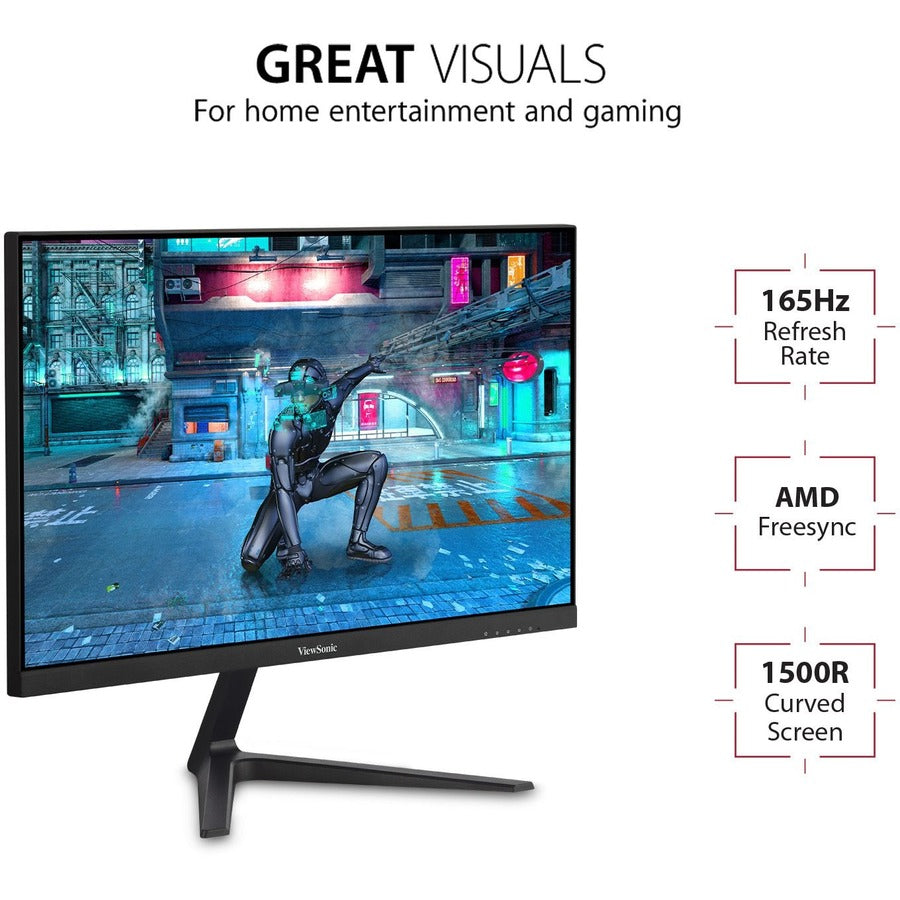 Alternate-Image8 Image for ViewSonic OMNI VX2418C 24 Inch 1080p 1ms 165Hz Curved Gaming Monitor with AMD FreeSync Premium, Eye Care, HDMI and DisplayPort