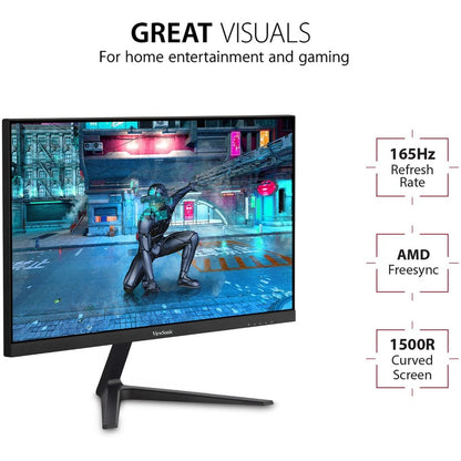 Alternate-Image8 Image for ViewSonic OMNI VX2418C 24 Inch 1080p 1ms 165Hz Curved Gaming Monitor with AMD FreeSync Premium, Eye Care, HDMI and DisplayPort