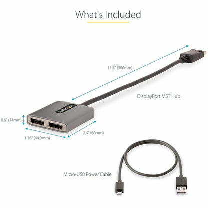 Alternate-Image6 Image for StarTech.com Dual-Monitor DisplayPort 1.4 Splitter, DisplayPort to 2x DP Multi-Monitor Adapter, Dual 5K 60Hz Computer MST Hub, Windows