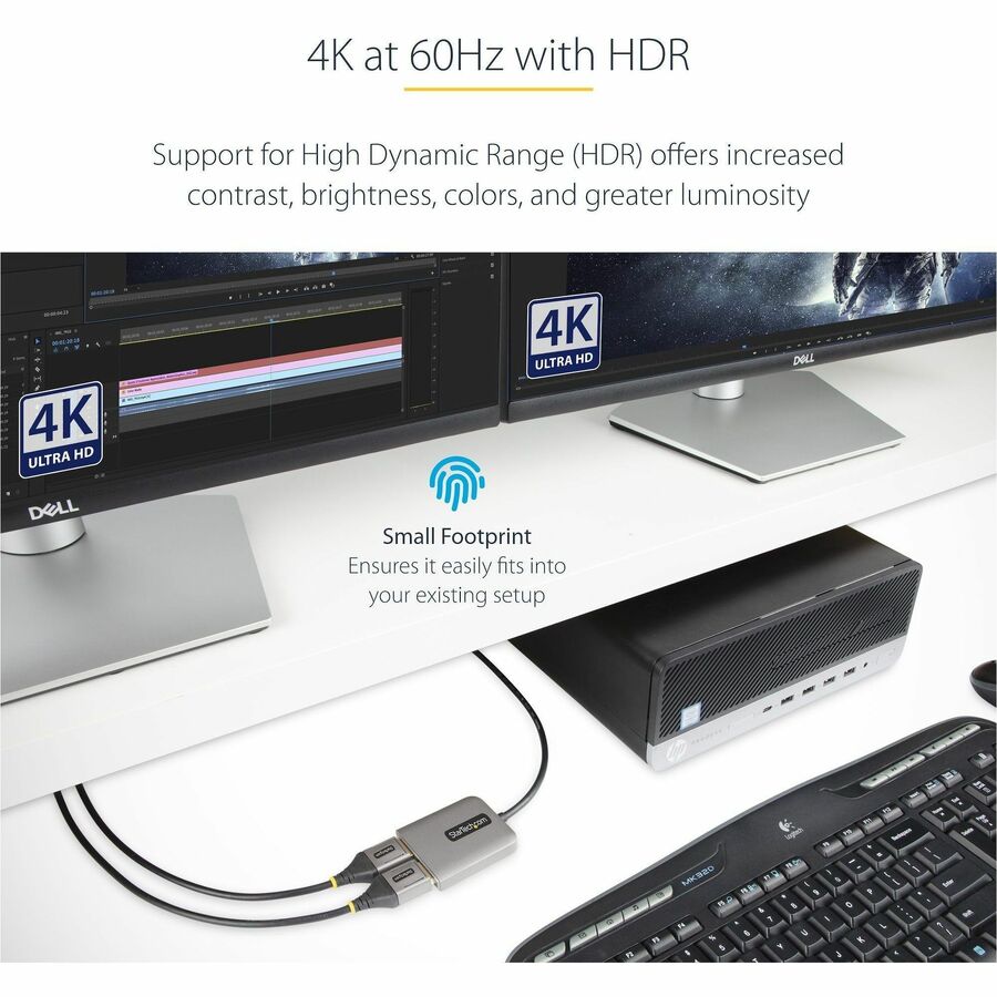 Alternate-Image3 Image for StarTech.com Dual-Monitor DisplayPort 1.4 Splitter, DisplayPort to 2x DP Multi-Monitor Adapter, Dual 5K 60Hz Computer MST Hub, Windows