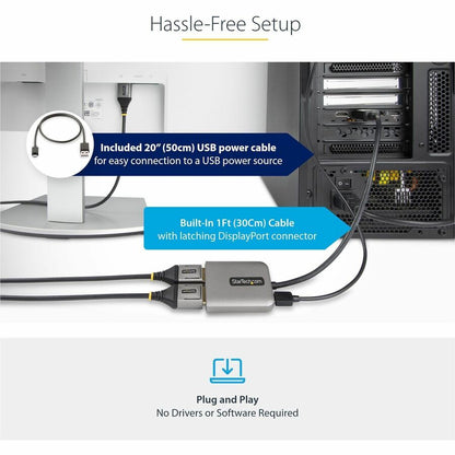 Alternate-Image4 Image for StarTech.com Dual-Monitor DisplayPort 1.4 Splitter, DisplayPort to 2x DP Multi-Monitor Adapter, Dual 5K 60Hz Computer MST Hub, Windows