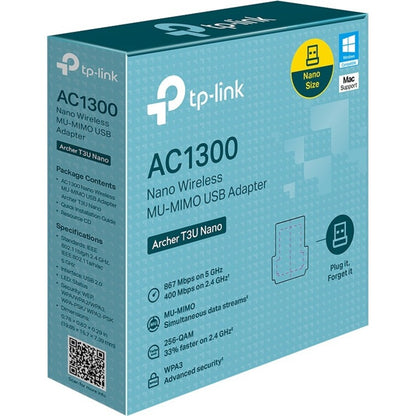 Alternate-Image2 Image for TP-Link Archer T3U Nano - AC1300 2.4G/5G Dual Band Nano USB WiFi Adapter for PC