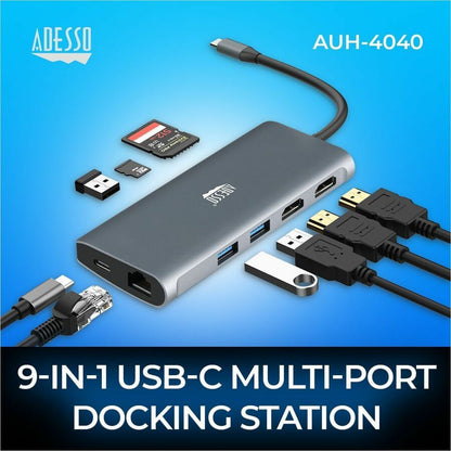 Alternate-Image4 Image for Adesso 9-in-1 USB-C Multi-Port Docking Station (TAA Compliant)