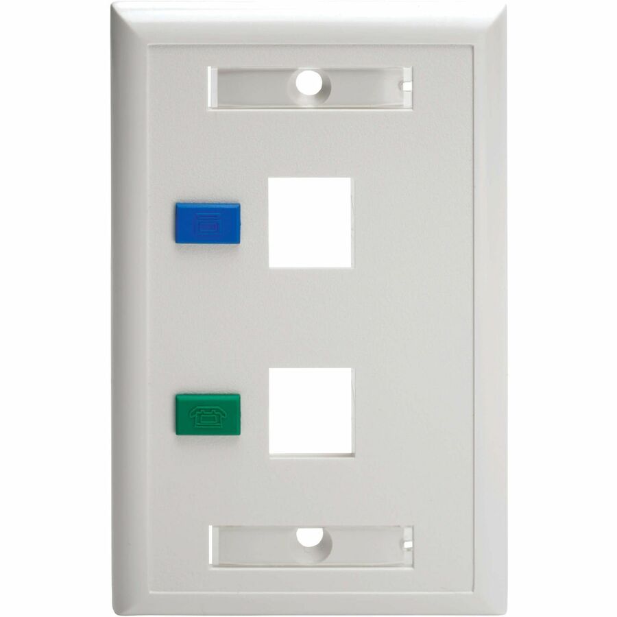 Alternate-Image4 Image for Eaton Tripp Lite Series 2-Port Keystone Faceplate, Single Gang, ID Labels, White, TAA