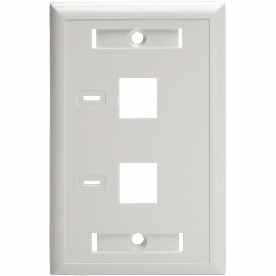 Alternate-Image1 Image for Eaton Tripp Lite Series 2-Port Keystone Faceplate, Single Gang, ID Labels, White, TAA