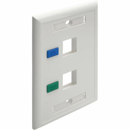 Alternate-Image3 Image for Eaton Tripp Lite Series 2-Port Keystone Faceplate, Single Gang, ID Labels, White, TAA
