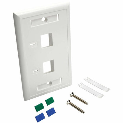 Alternate-Image5 Image for Eaton Tripp Lite Series 2-Port Keystone Faceplate, Single Gang, ID Labels, White, TAA