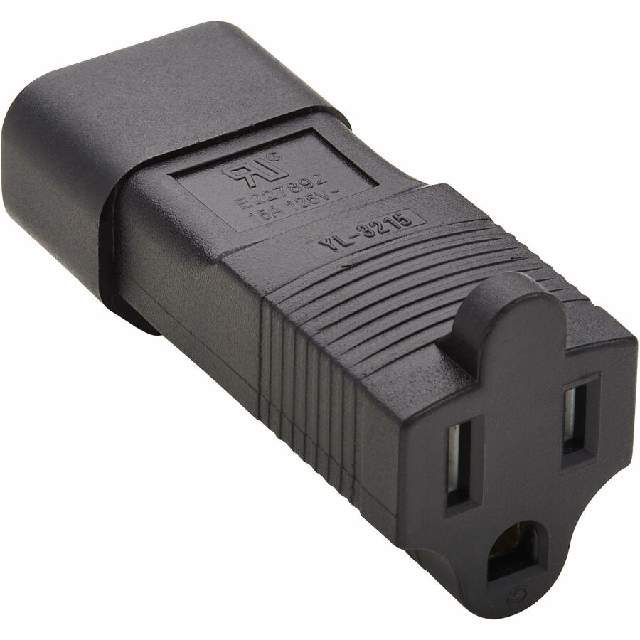 Alternate-Image2 Image for Eaton Tripp Lite Series NEMA 5-15R to C14 Power Cord Adapter - 15A, 125V, Black
