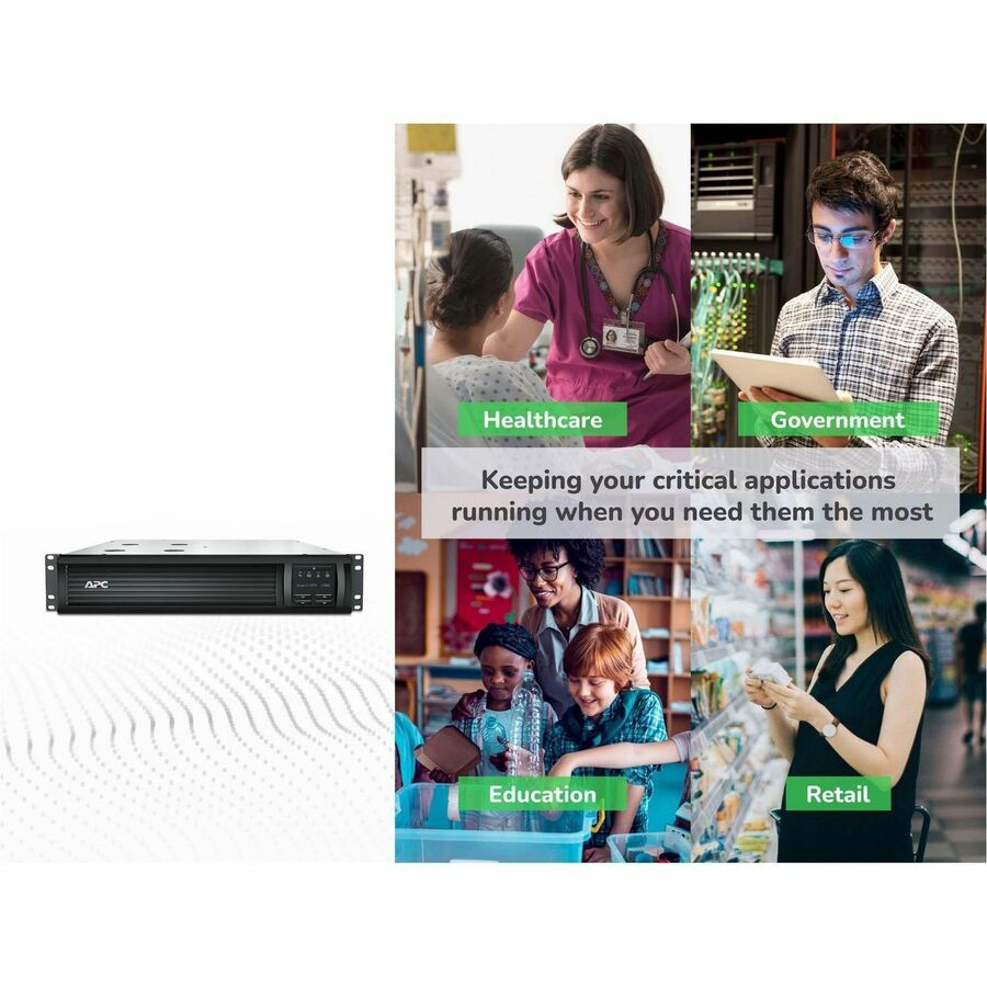 Alternate-Image3 Image for APC Smart-UPS, Line Interactive, 1500VA, Rackmount 2U, 120V, 6x NEMA 5-15R outlets, SmartConnect Port+Network Card, AVR, LCD