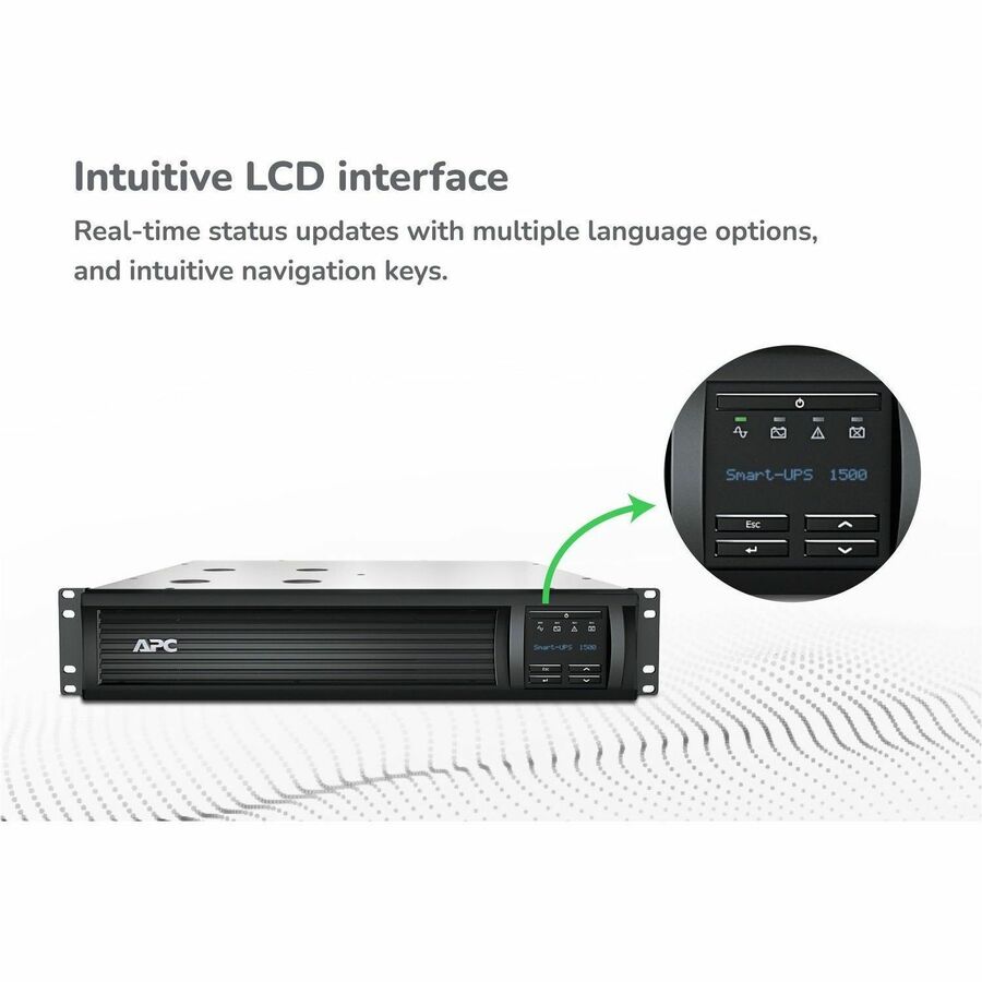 Alternate-Image4 Image for APC Smart-UPS, Line Interactive, 1500VA, Rackmount 2U, 120V, 6x NEMA 5-15R outlets, SmartConnect Port+Network Card, AVR, LCD