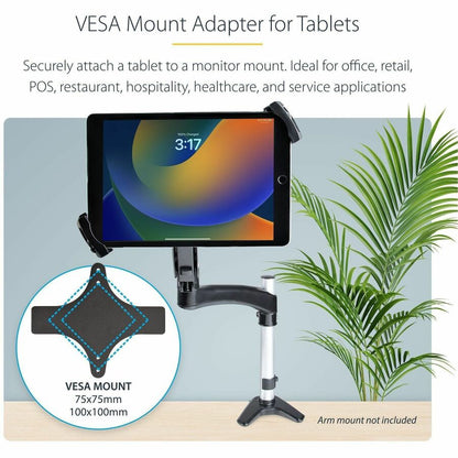 Alternate-Image1 Image for StarTech.com VESA Mount Adapter for Tablets 7.9 to 12.5in, Up to 2kg /4.4lb, 75x75/100x100, Universal Anti-Theft Tablet VESA Mount Clamp