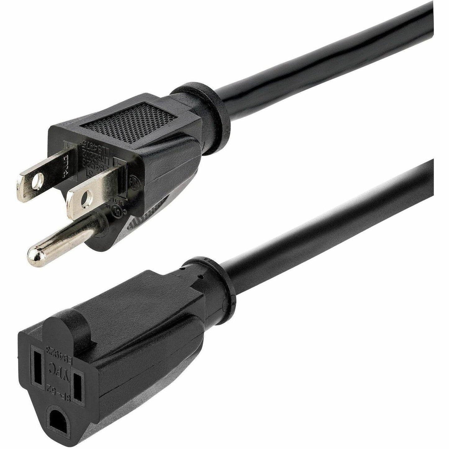 Main Image for StarTech.com 15ft (4.5m) Heavy Duty Extension Cord, NEMA5-15P to NEMA5-15R Black Extension Cord, 15A 125V, 14AWG, Heavy Gauge Power Cable