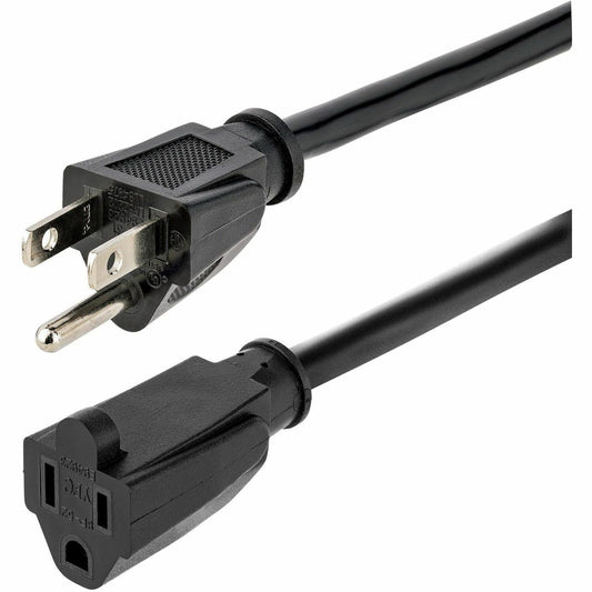 Main Image for StarTech.com 15ft (4.5m) Heavy Duty Extension Cord, NEMA5-15P to NEMA5-15R Black Extension Cord, 15A 125V, 14AWG, Heavy Gauge Power Cable