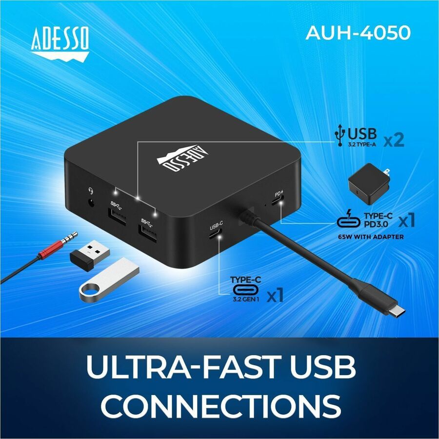 Alternate-Image4 Image for Adesso 11 in 1 USB-C Multiport Docking Station(TAA Compliant)