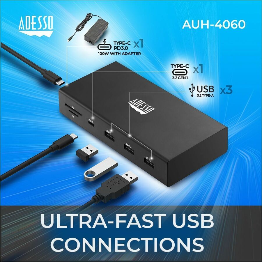 Alternate-Image3 Image for Adesso 12-in-1 USB-C Multi-Port Docking Station (TAA Compliant)
