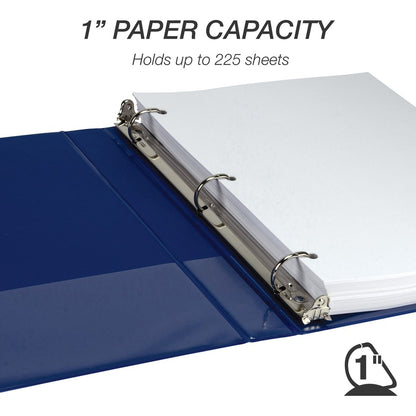 Alternate-Image1 Image for Samsill Durable 1 Inch Binder, Made in the USA, D Ring Customizable Clear View Cover, Fashion Assortment, 4 Pack, Each holds 225 Pages (MP46439)