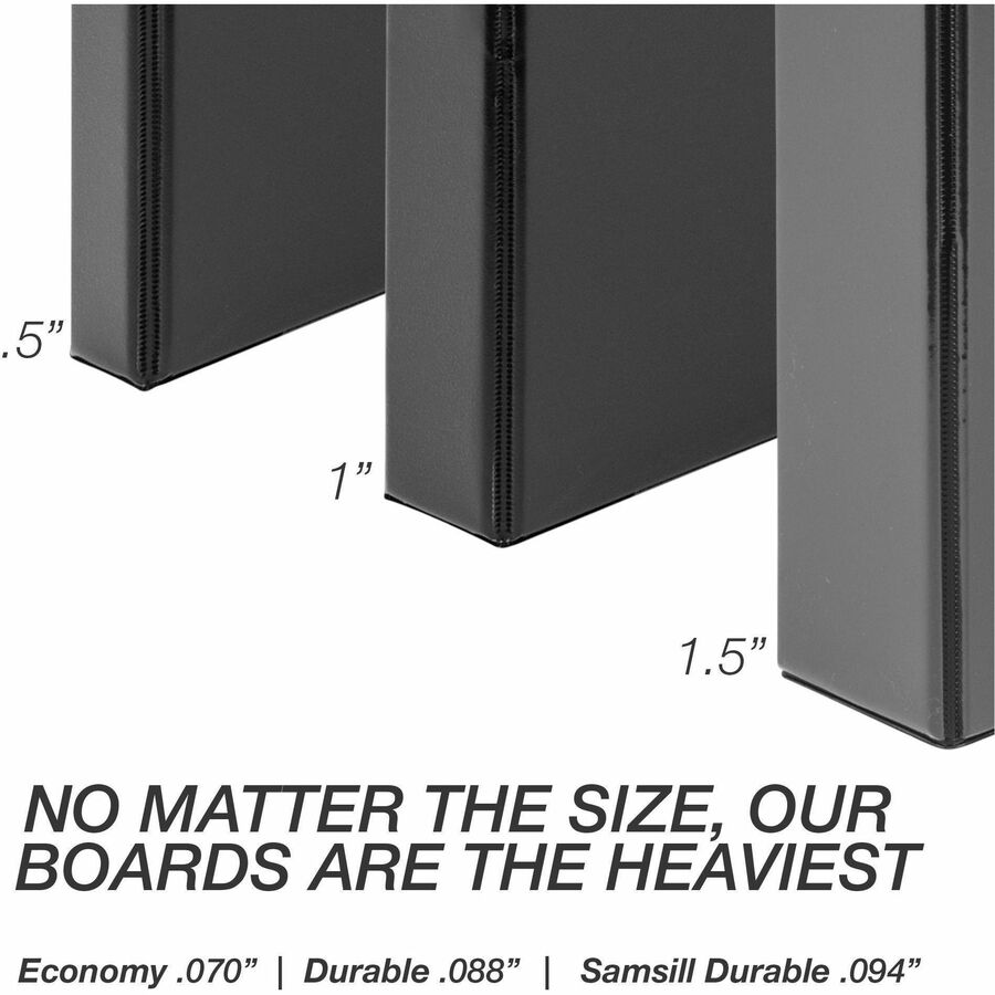 Alternate-Image2 Image for Samsill Durable 1 Inch Binder, Made in The USA, D Ring Binder, Customizable Clear View Cover, Basic Assortment, 4 Pack, Each Holds 225 Pages (MP46409)