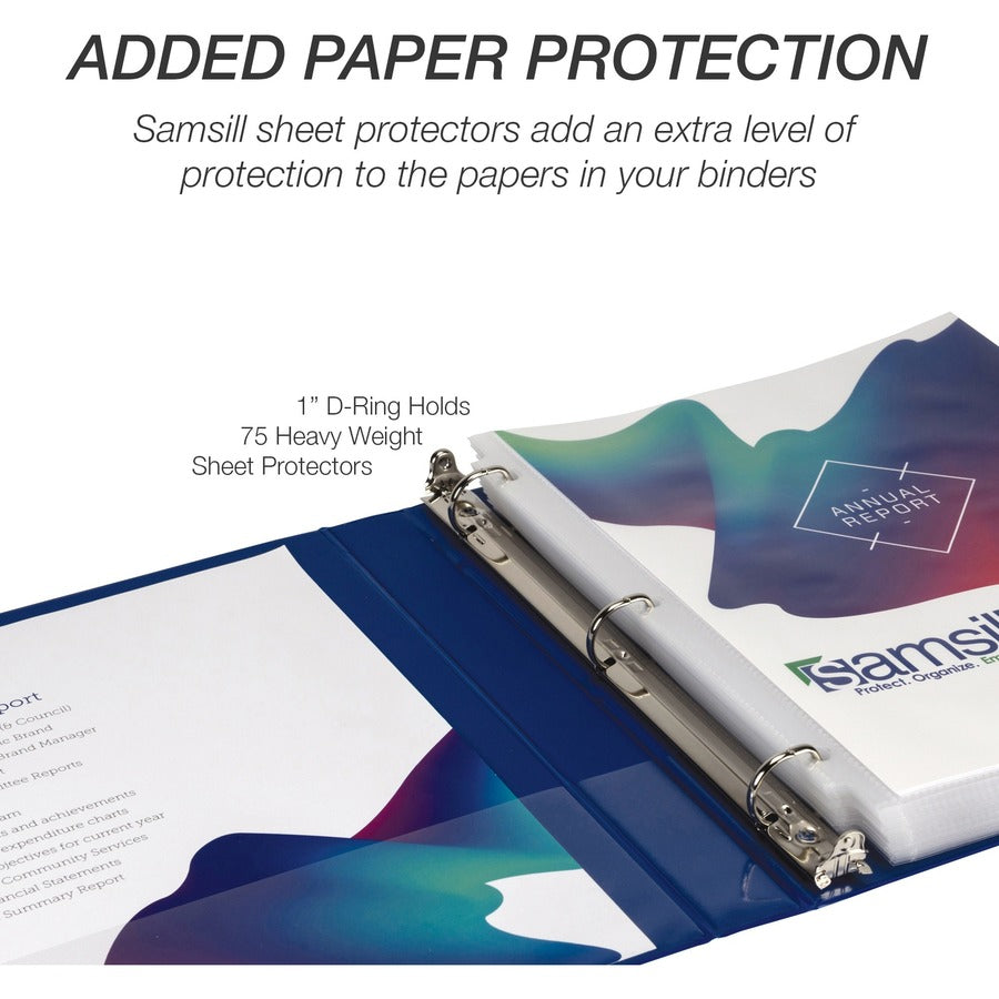 Alternate-Image4 Image for Samsill Durable 1 Inch Binder, Made in The USA, D Ring Binder, Customizable Clear View Cover, Basic Assortment, 4 Pack, Each Holds 225 Pages (MP46409)