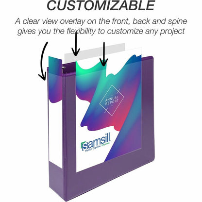 Right Image for Samsill Durable 2 Inch Binder, Made in the USA, D Ring Customizable Clear View Binder, Fashion Assortment, 4 Pack, Each Holds 475Page (MP46469)