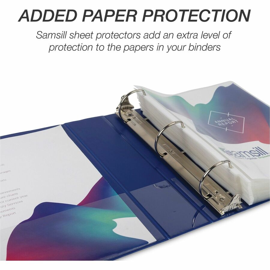 Top Image for Samsill Durable 2 Inch Binder, Made in the USA, D Ring Customizable Clear View Binder, Fashion Assortment, 4 Pack, Each Holds 475Page (MP46469)