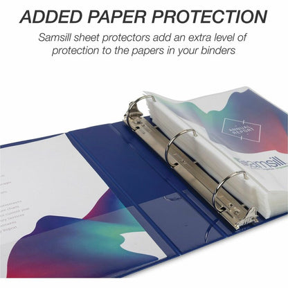 Top Image for Samsill Durable 2 Inch Binder, Made in the USA, D Ring Customizable Clear View Binder, Fashion Assortment, 4 Pack, Each Holds 475Page (MP46469)