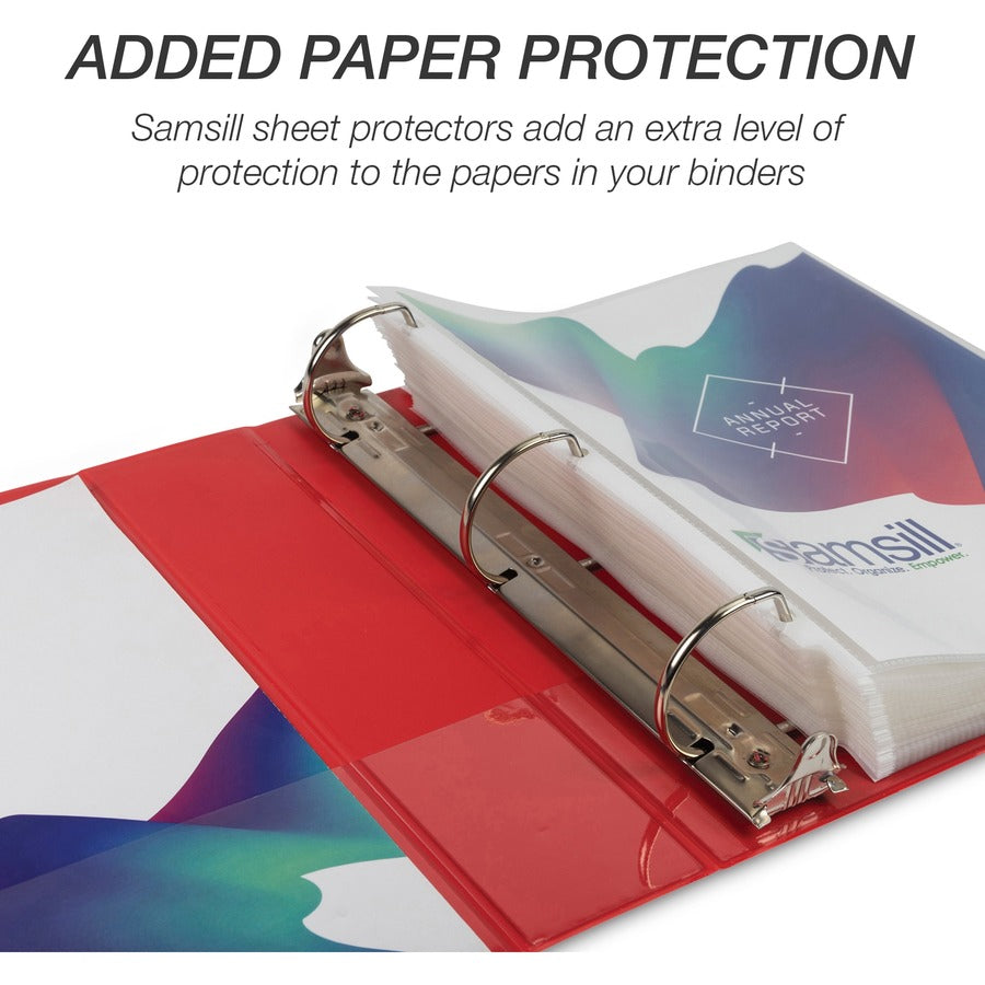 Alternate-Image6 Image for Samsill Durable 2 Inch Binder, Made in the USA, D Ring Customizable Clear View Binder, Basic Assortment, 4 Pack, Each Holds 475 Pages (MP46468)
