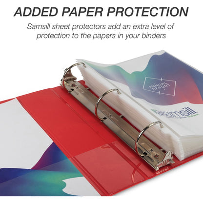 Alternate-Image6 Image for Samsill Durable 2 Inch Binder, Made in the USA, D Ring Customizable Clear View Binder, Basic Assortment, 4 Pack, Each Holds 475 Pages (MP46468)