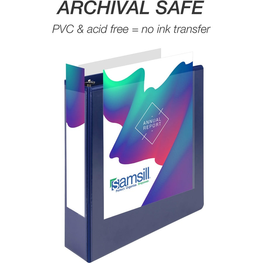 Alternate-Image4 Image for Samsill Durable 2 Inch Binder, Made in the USA, D Ring Customizable Clear View Binder, Basic Assortment, 4 Pack, Each Holds 475 Pages (MP46468)